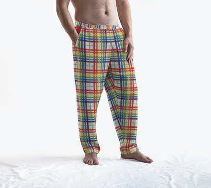 Muted Rainbow/White Tartan Plaid Lounge Pants