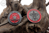 Sober for Satan | Non-Theistic Recovery Tokens | Soft Enamel and Black Metal
