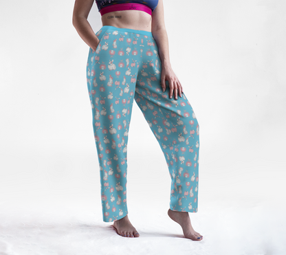 Bunnies! Everywhere! Transgender/Baby Blue Lounge Pants