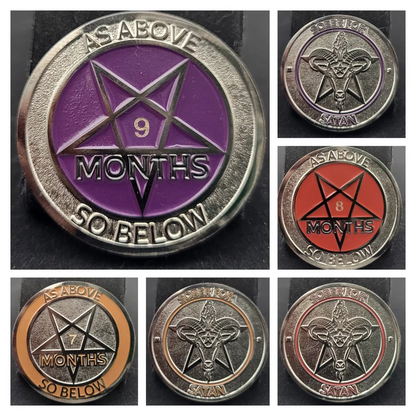 LEGACY Sober for Satan | Satanic Sobriety Chips | Soft Enamel and Black Metal