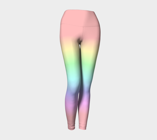 Pastel Rainbow Gradient Yoga Leggings