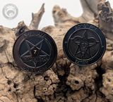 Sober for Satan | Non-Theistic Recovery Tokens | Soft Enamel and Black Metal