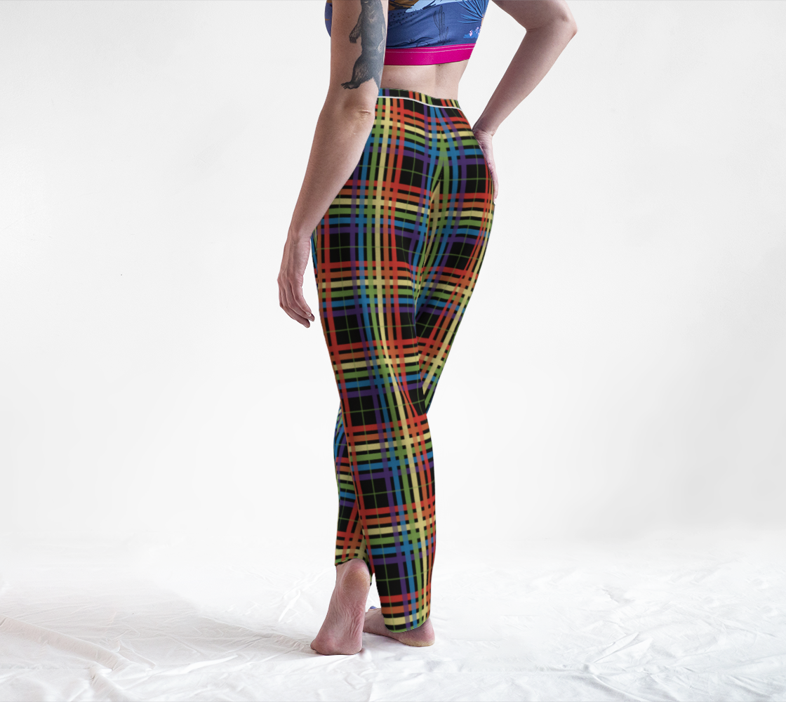 Muted Rainbow/Black Tartan Plaid Lounge Pants