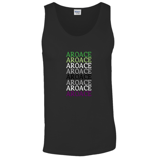 Funky Text Aro Ace Unisex Tank Tops | Gildan