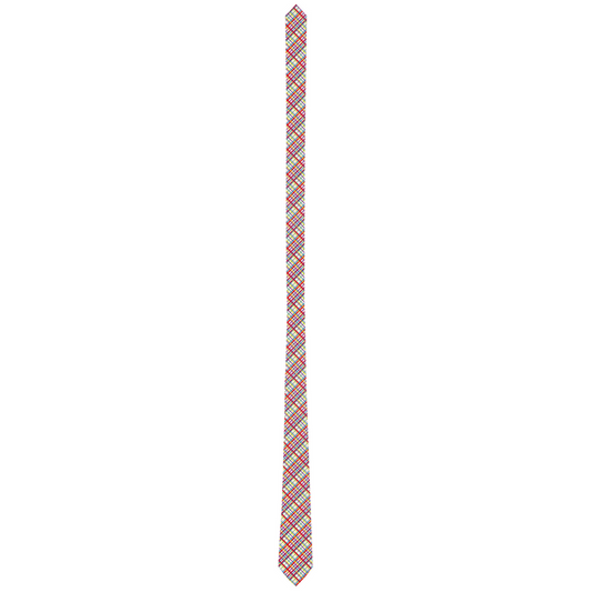 Rainbow/White Madras Plaid Neck Tie