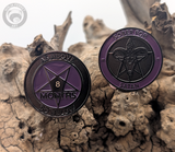 Sober for Satan | Non-Theistic Recovery Tokens | Soft Enamel and Black Metal