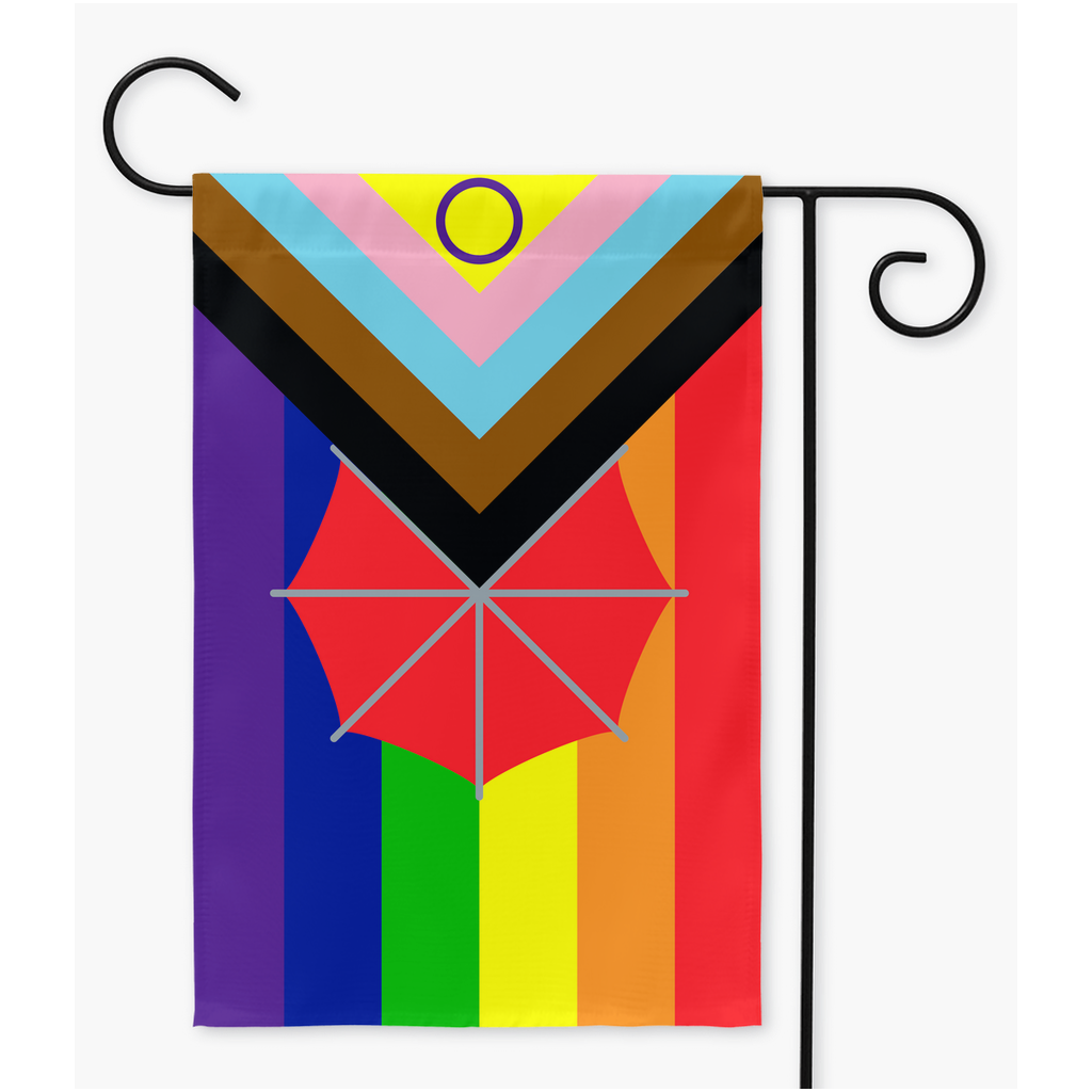 Intersex and Sex Worker Inclusive Rainbow Pride Yard And Garden Flags | Single Or Double-Sided | 2 Sizes