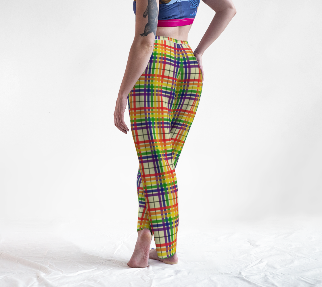 Rainbow/Lemon Chiffon Tartan Plaid Lounge Pants