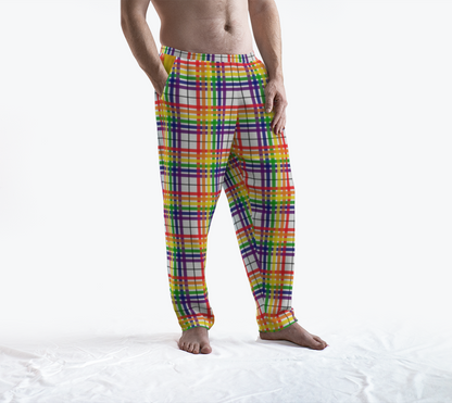 Rainbow/White Tartan Plaid Lounge Pants