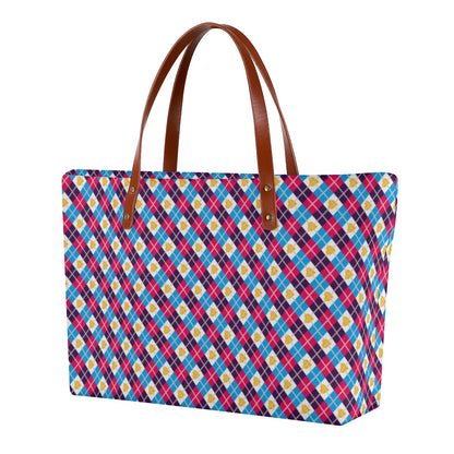 Pansexual - V6 Argyle Zippered Neoprene Tote Bag