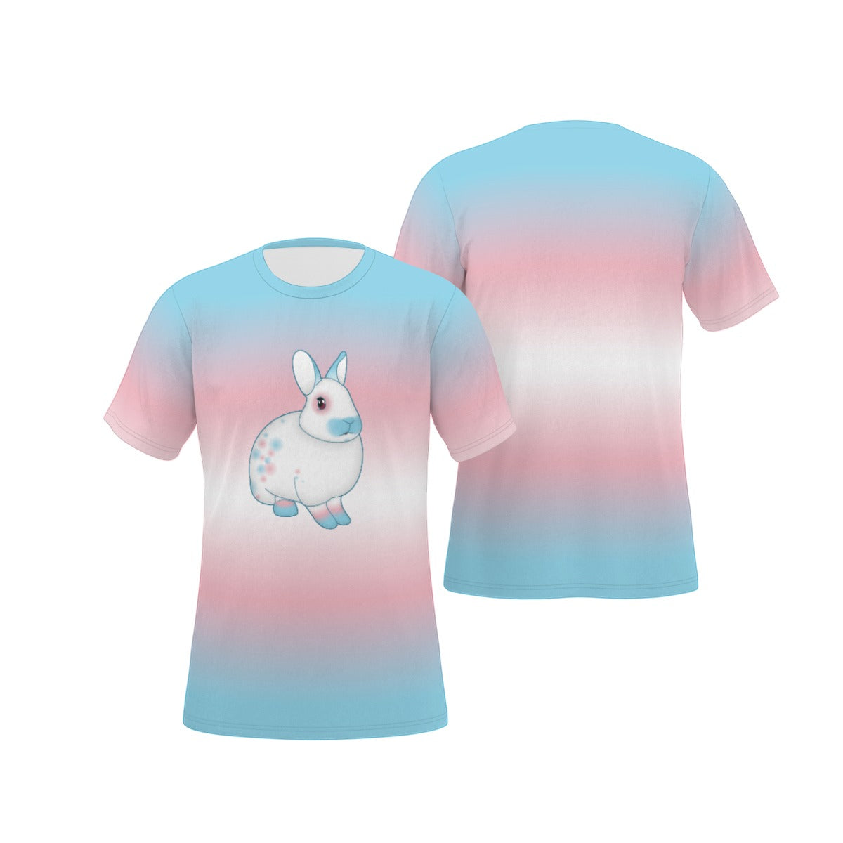 Transgender Spotted Bunny with Gradient Background Relaxed Fit O-Neck T-Shirt