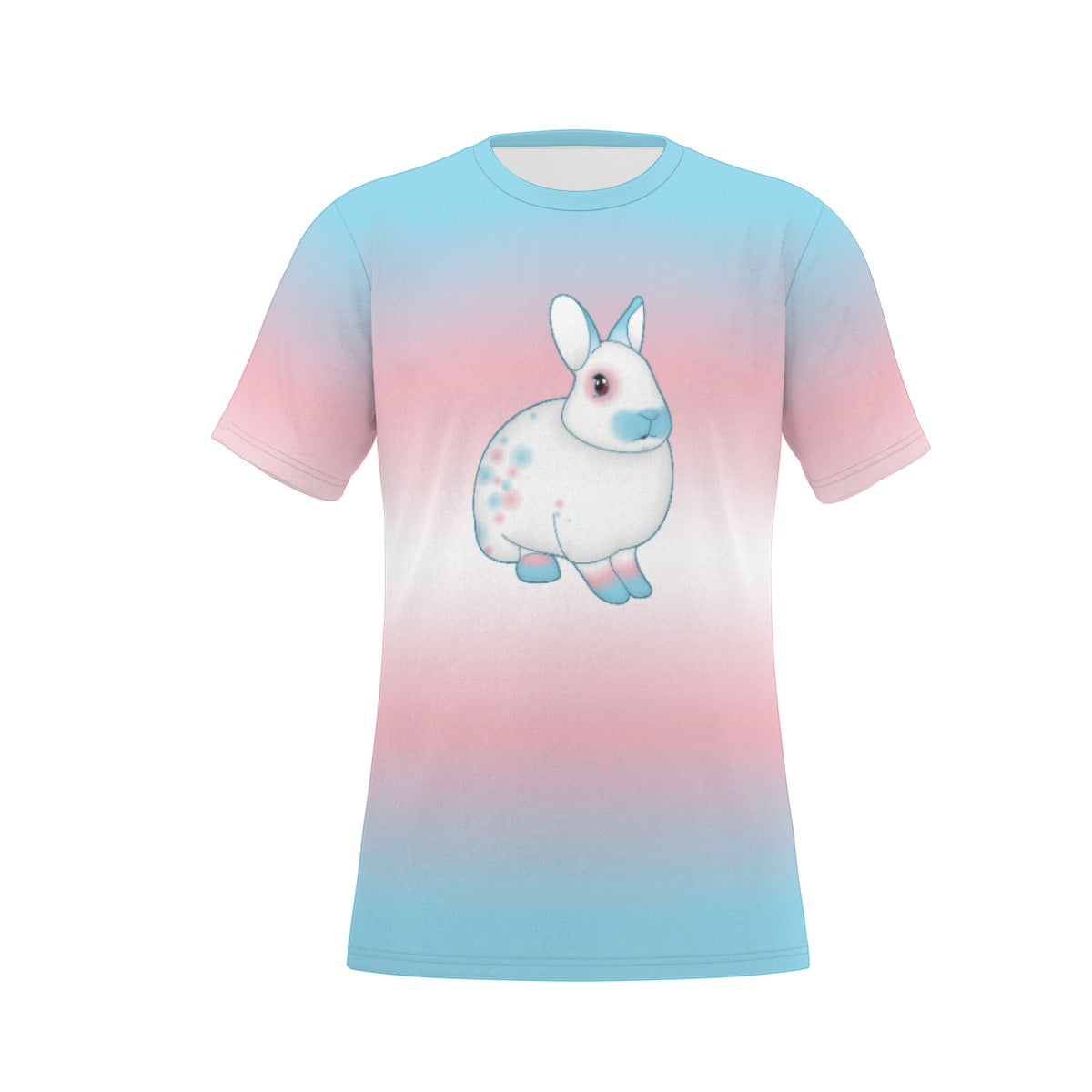 Transgender Spotted Bunny with Gradient Background Relaxed Fit O-Neck T-Shirt