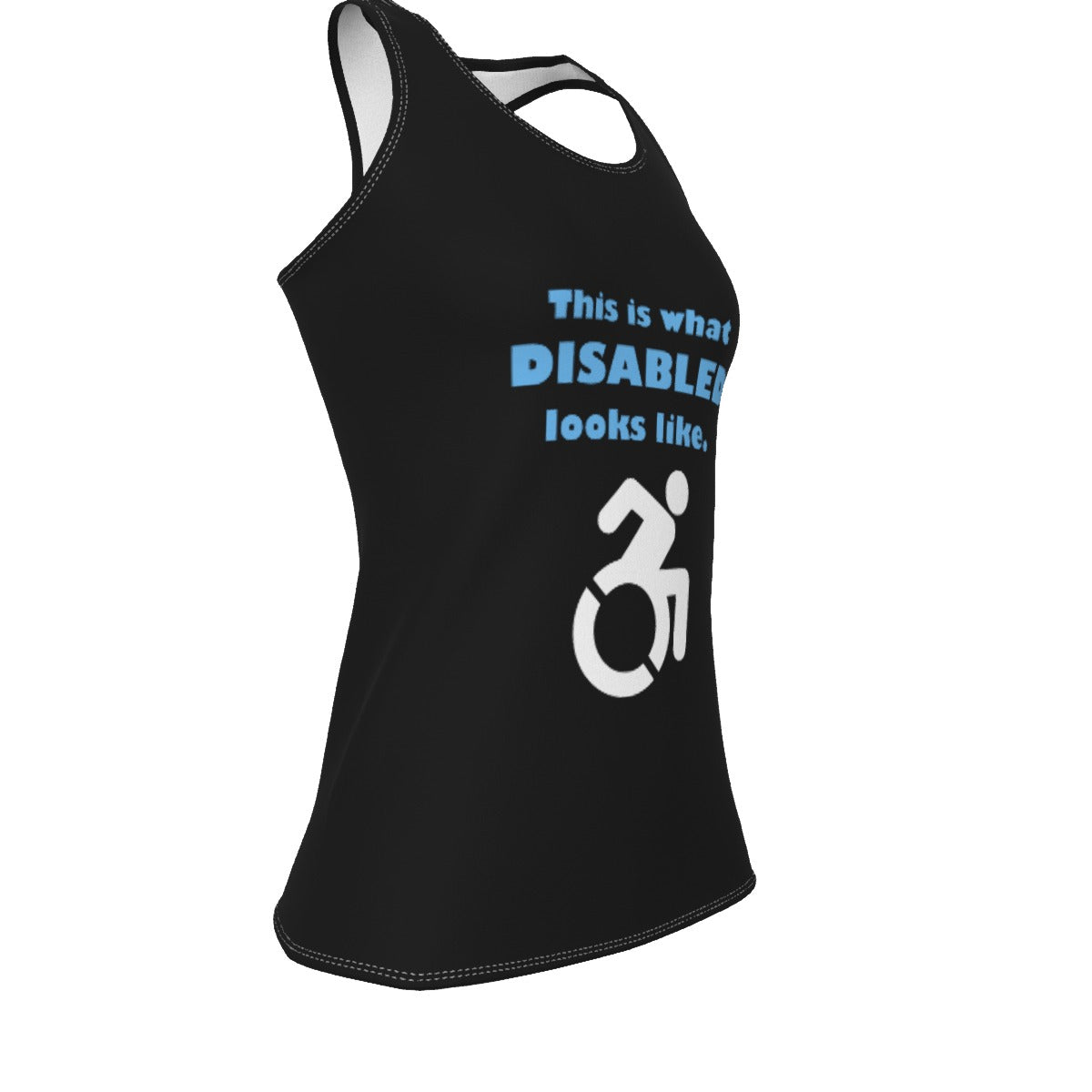 Disability Phrases and Symbols Fitted Racerback Tank Top | Choose Your Design and Colourway