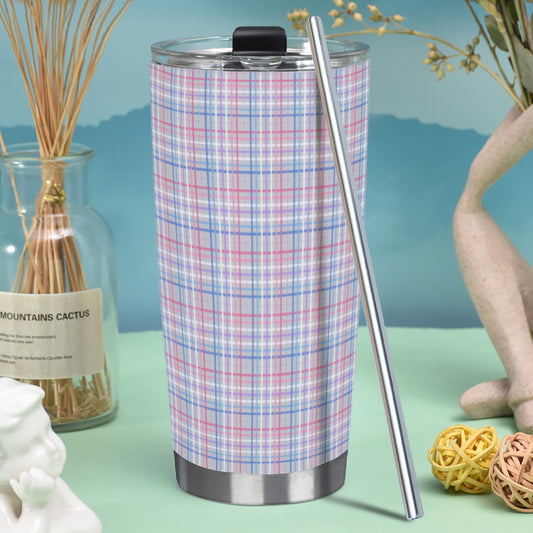 Bigender - V3 Plaid Hot/Cold Tumbler with Steel Straw (20oz )