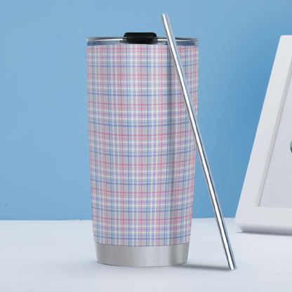 Bigender - V3 Plaid Hot/Cold Tumbler with Steel Straw (20oz )