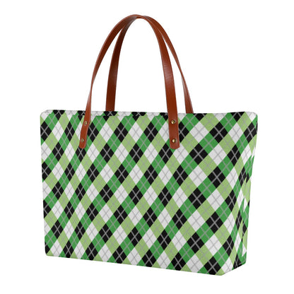 Aromantic Solid Argyle Zippered Neoprene Tote Bag