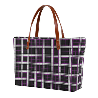 Asexual/Raven Tartan Plaid Zippered Neoprene Tote Bag