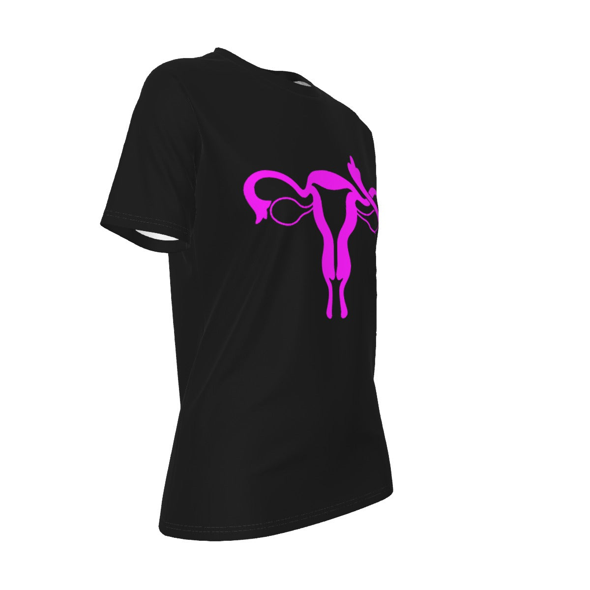 Uterus Middle Finger Fitted O-Neck T-Shirt