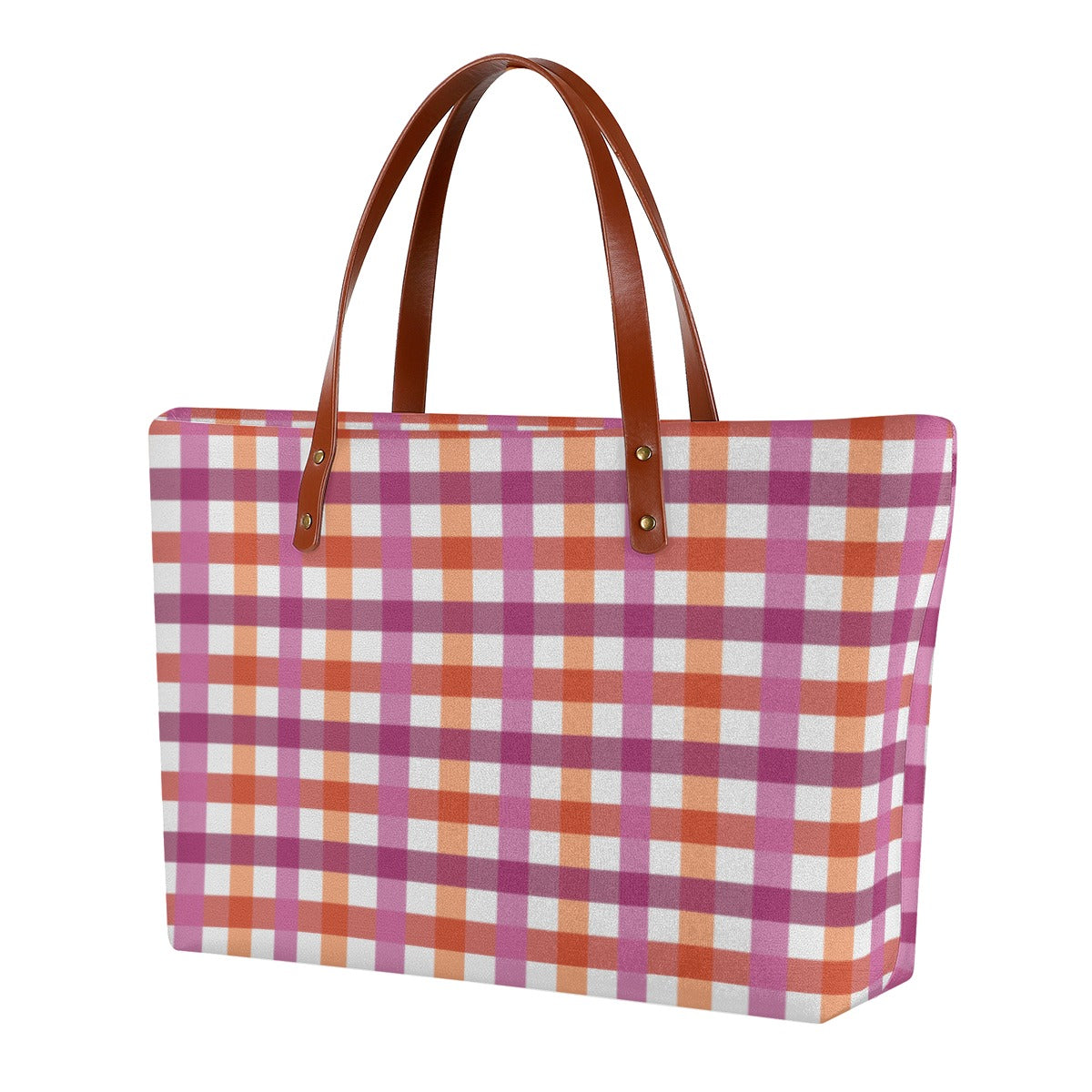 Lesbian - V1 Gingham Zippered Neoprene Tote Bag