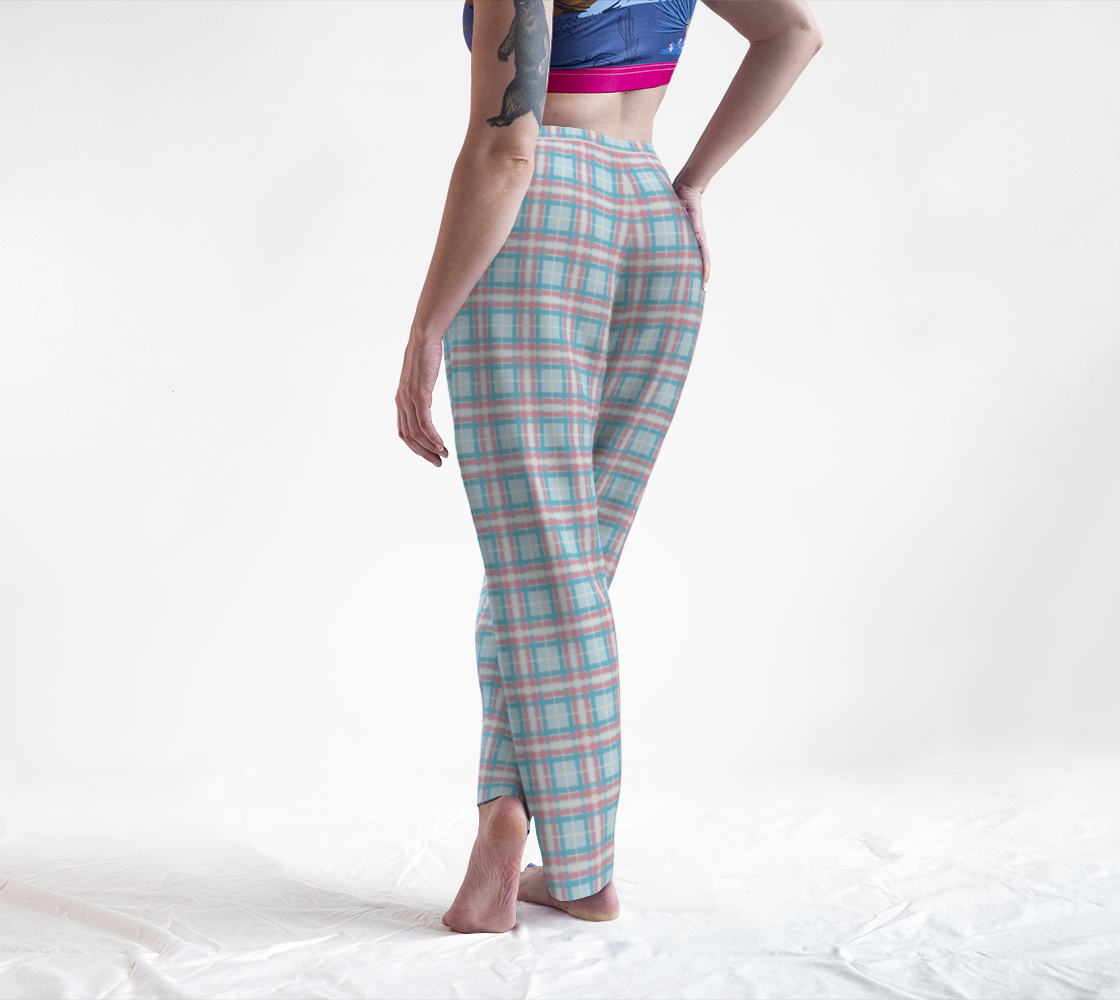 Transgender/Powder Blue Tartan Plaid Lounge Pants