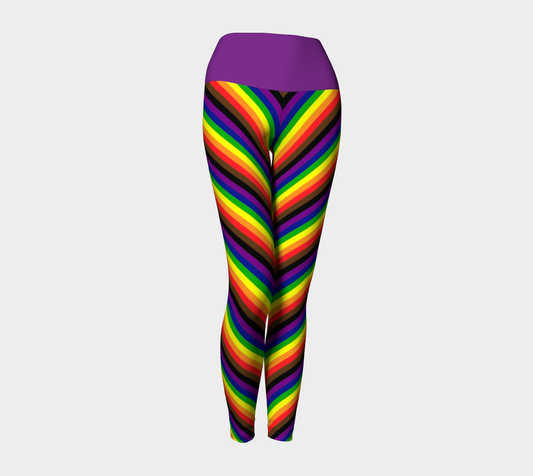 Philly Rainbow Striped Yoga Leggings