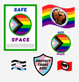 Activism Pride Stickers | Safe Space, Protect Trans Kids, Vote (Waterproof Vinyl)