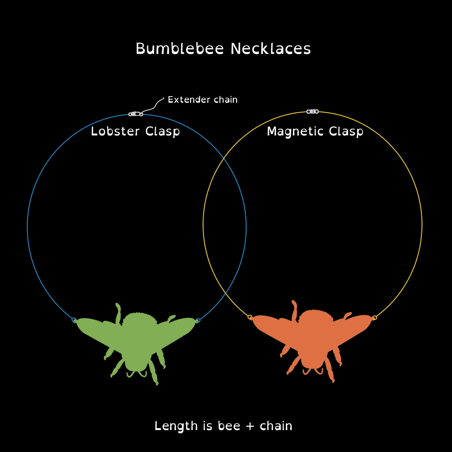 Bumblebee Enamel Pendant Necklace | Choose Brown Belted or White Tailed Bumblebees