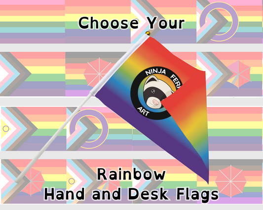 Rainbow Pride Hand/Desk Flags | Choose Your Flag | Double Sided