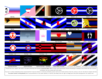 Drapeaux de main/de bureau Fetish Pride | Choisissez votre drapeau | Double face