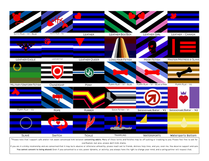 Drapeaux de main/de bureau Fetish Pride | Choisissez votre drapeau | Double face
