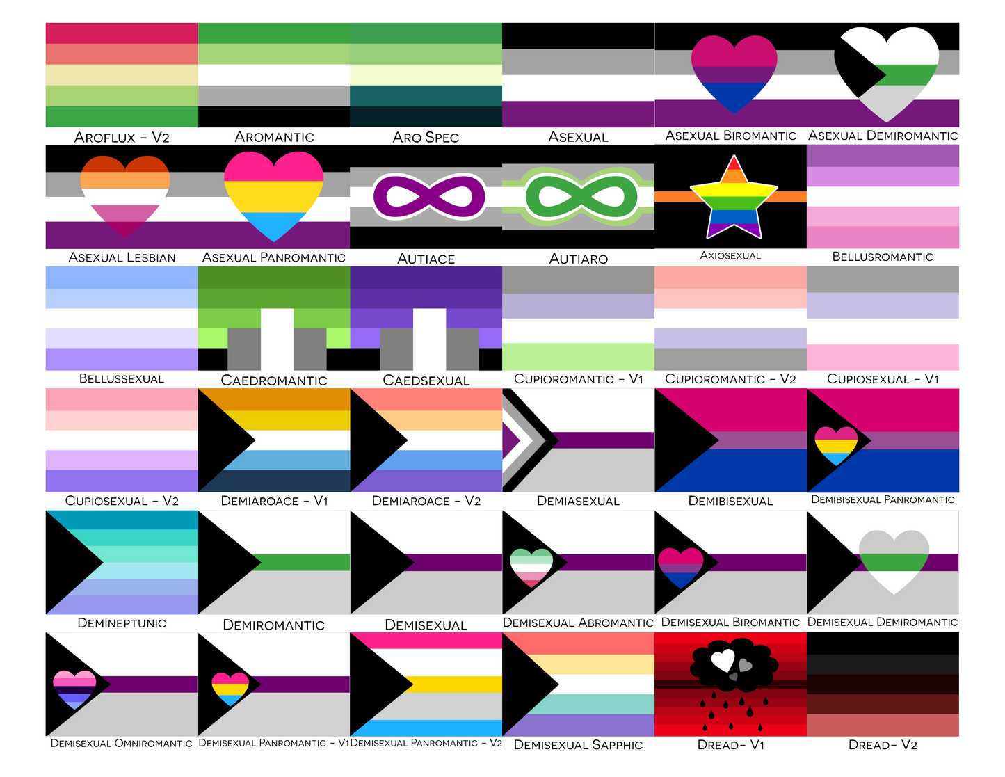 Aroace Spectrum Pride Hand/Desk Flags | Choose Your Flag | Double Sided