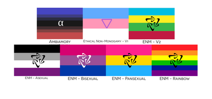 Drapeaux de main/de bureau Polyamory Pride | Choisissez votre drapeau | Double face