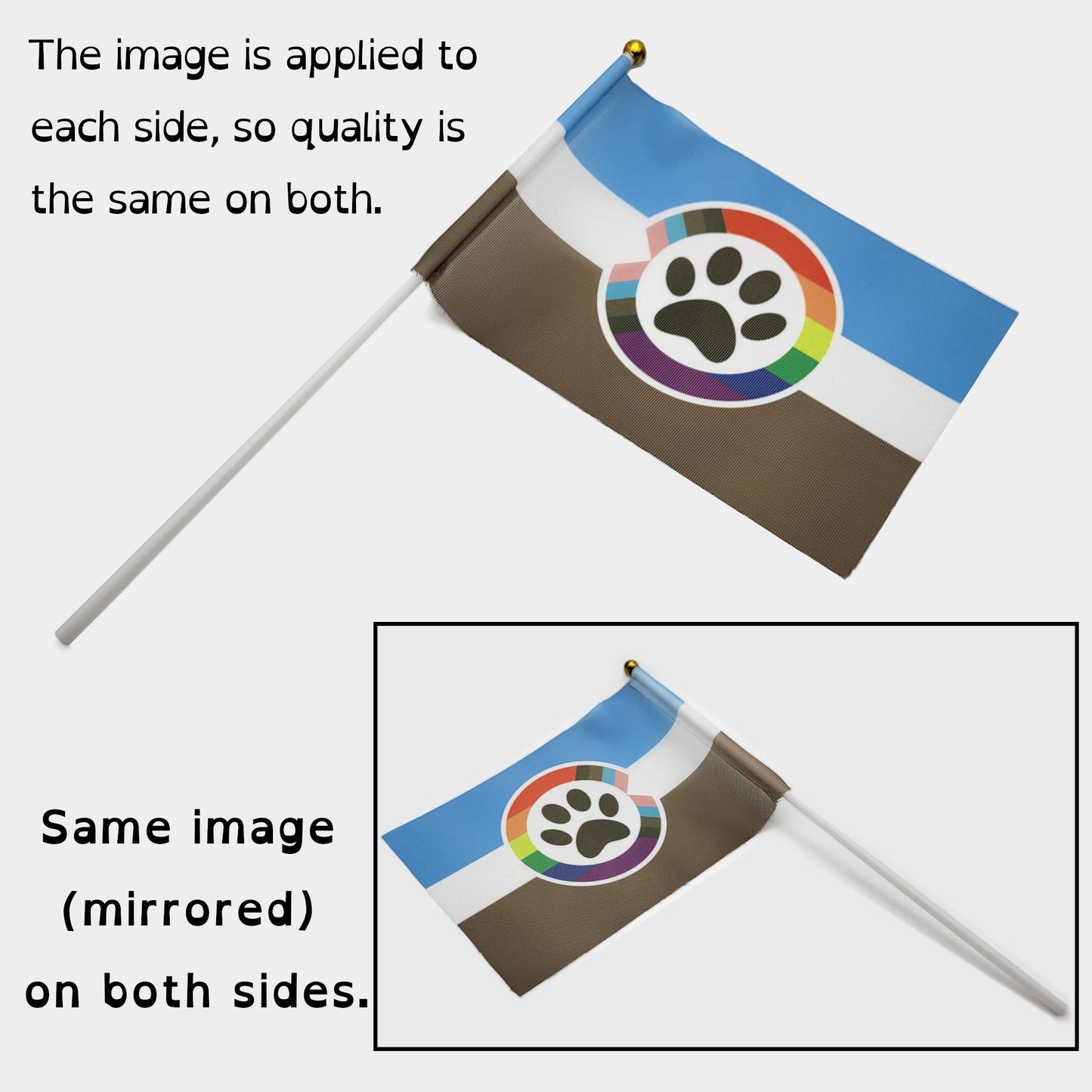 Drapeaux de main/de bureau Furry Pride | Choisissez votre drapeau | Double face