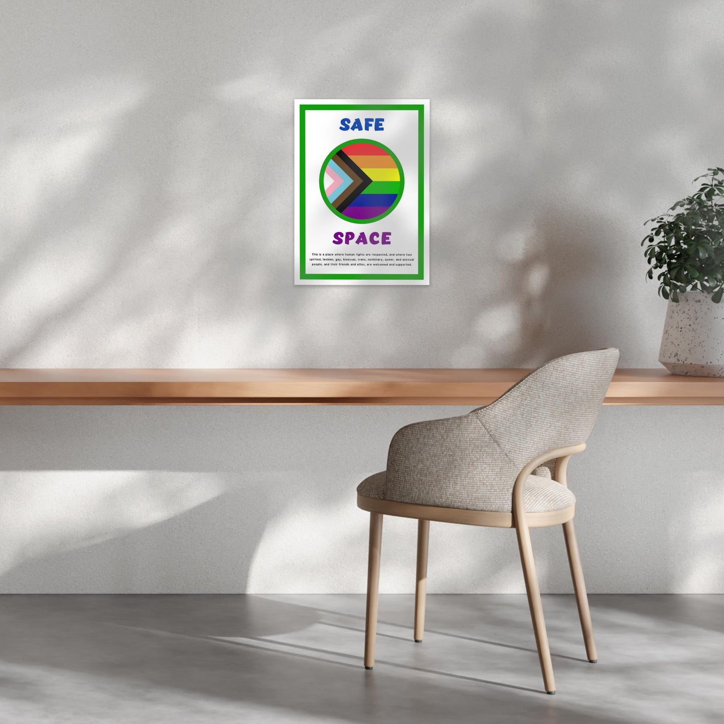 Safe Space Poster - Rainbow Progress | 3 Sizes | 3 Finishes