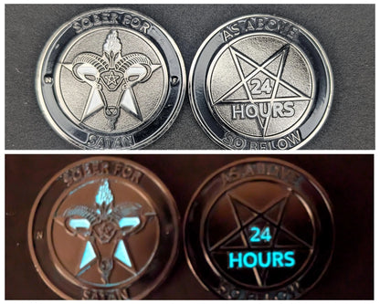 Chips de sobriété satanique | Émail doux et métal noir