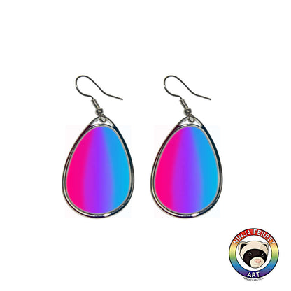 Gender Gradient or Faux Stone Oval Earrings | Choose Your Colourway