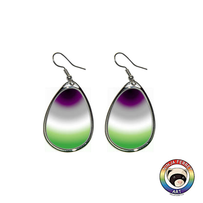 Aroace Gradient or Faux Stone Oval Earrings | Choose Your Colourway