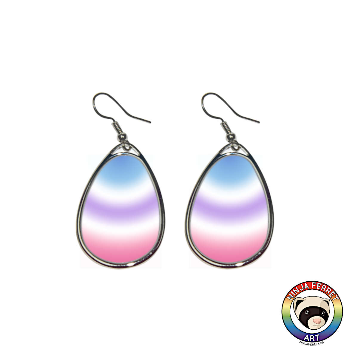 Gender Gradient or Faux Stone Oval Earrings | Choose Your Colourway