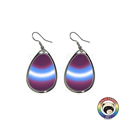 Gender Gradient or Faux Stone Oval Earrings | Choose Your Colourway