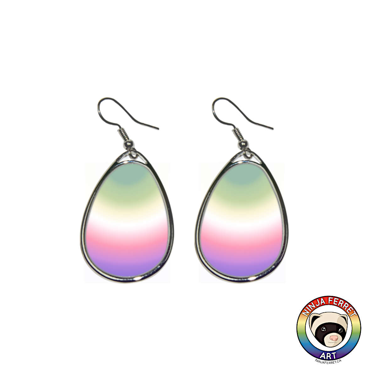 Gender Gradient or Faux Stone Oval Earrings | Choose Your Colourway