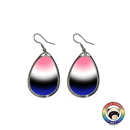 Gender Gradient or Faux Stone Oval Earrings | Choose Your Colourway