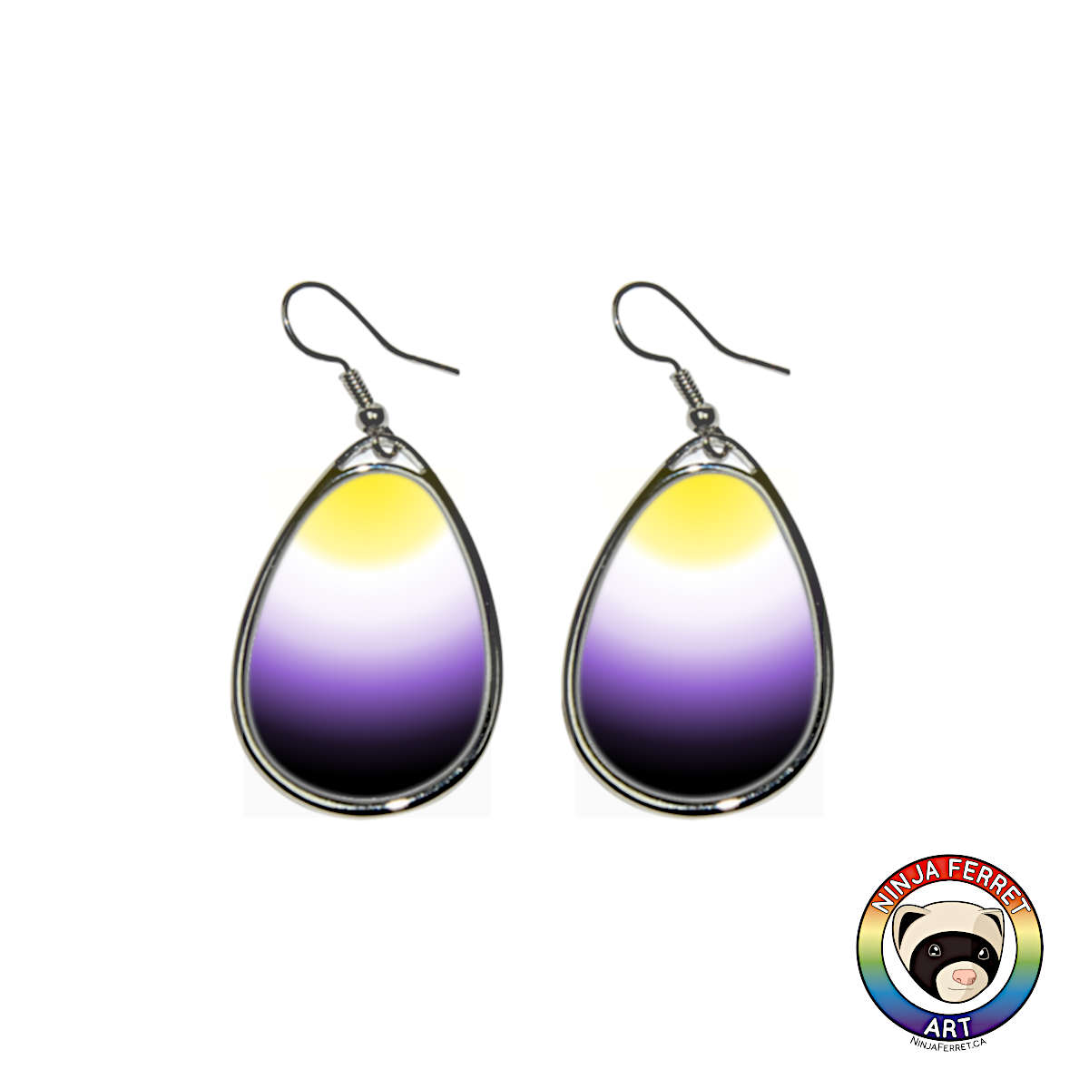 Gender Gradient or Faux Stone Oval Earrings | Choose Your Colourway