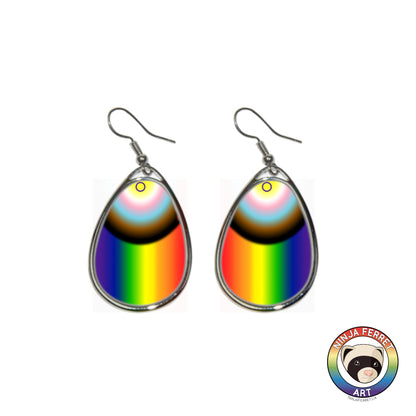 Rainbow Gradient or Faux Stone Oval Earrings | Choose Your Colourway