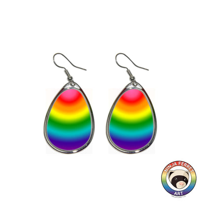 Rainbow Gradient or Faux Stone Oval Earrings | Choose Your Colourway