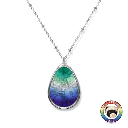 Orientation Gradient or Faux Stone Oval Necklace | Choose Your Colourway