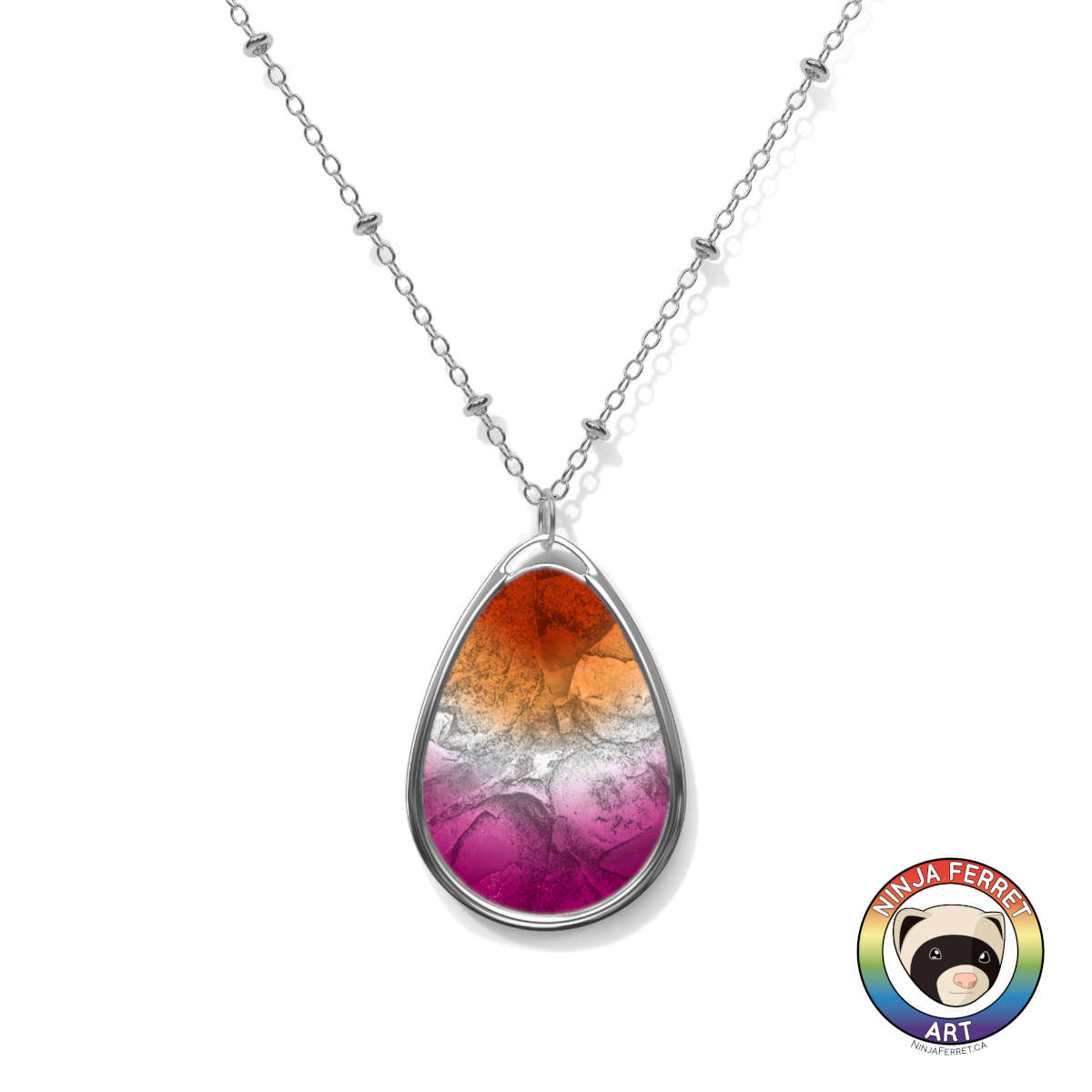 Orientation Gradient or Faux Stone Oval Necklace | Choose Your Colourway