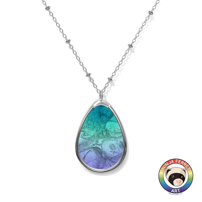 Orientation Gradient or Faux Stone Oval Necklace | Choose Your Colourway