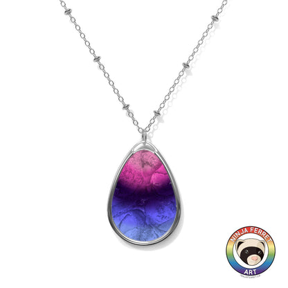 Orientation Gradient or Faux Stone Oval Necklace | Choose Your Colourway