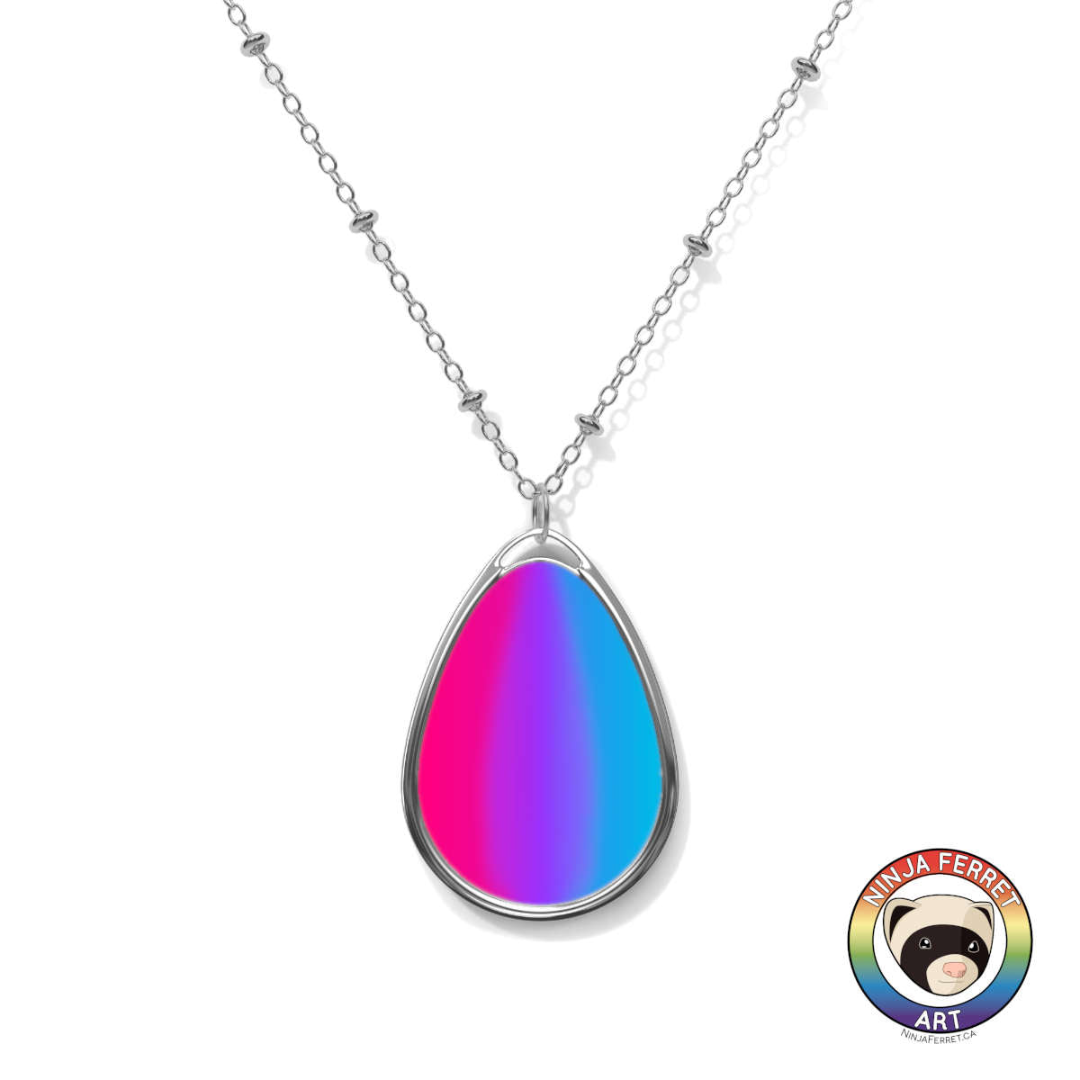 Gender Gradient or Faux Stone Oval Necklace | Choose Your Gender Pride Flag Colourway