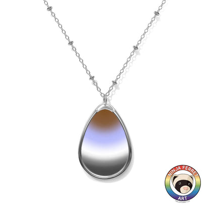 Gender Gradient or Faux Stone Oval Necklace | Choose Your Gender Pride Flag Colourway